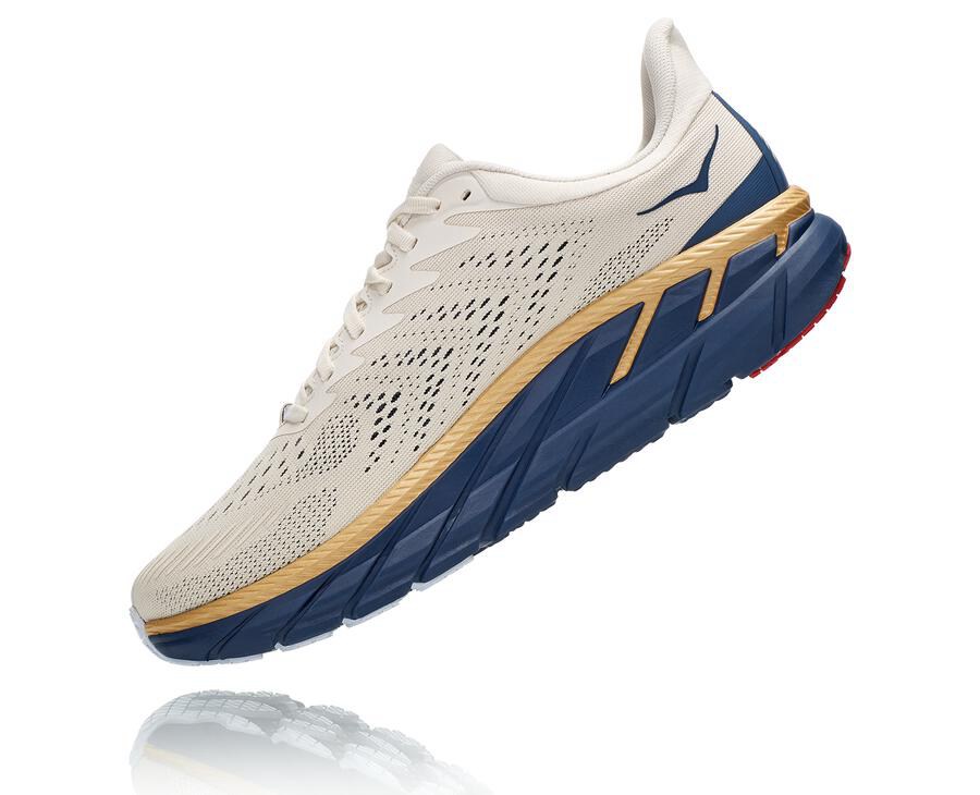 Hoka One One Tenisky Panske Biele/Modre - Clifton 7 - 71092-GPNL